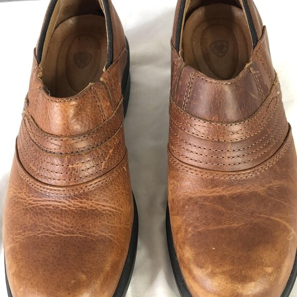 Ariat Steel Toe Work Shoes Womens Size 8.5 Brown Leather Slip On Clog 10002367 - Picture 16 of 16